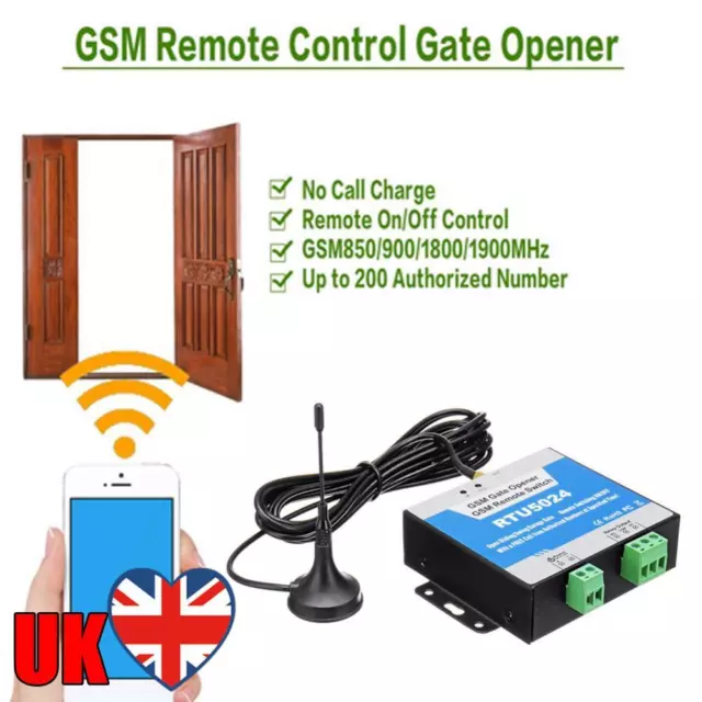 RTU5024 GSM Gate Relay Switch Remote Control Wireless Door Opener with Antenna