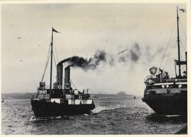 POSTCARD - CS9 NORTH WALES PADDLE BOAT - SHIPPING ON THE MERSEY SERIES 1930s