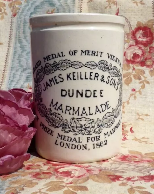 ANCIEN POT à CONFITURE PUBLICITAIRE DUNDEE MARMELADE en FAÏENCE