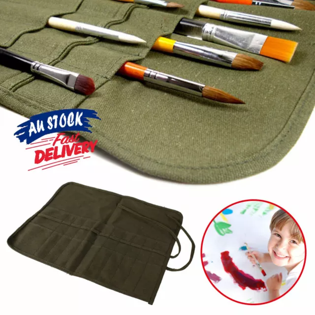 Roll Wrap Brush Roll Holder 20 Slots Paintbrush Case Canvas Rollup Pen Case  for Artist Watercolor Oil Painting accessories - AliExpress