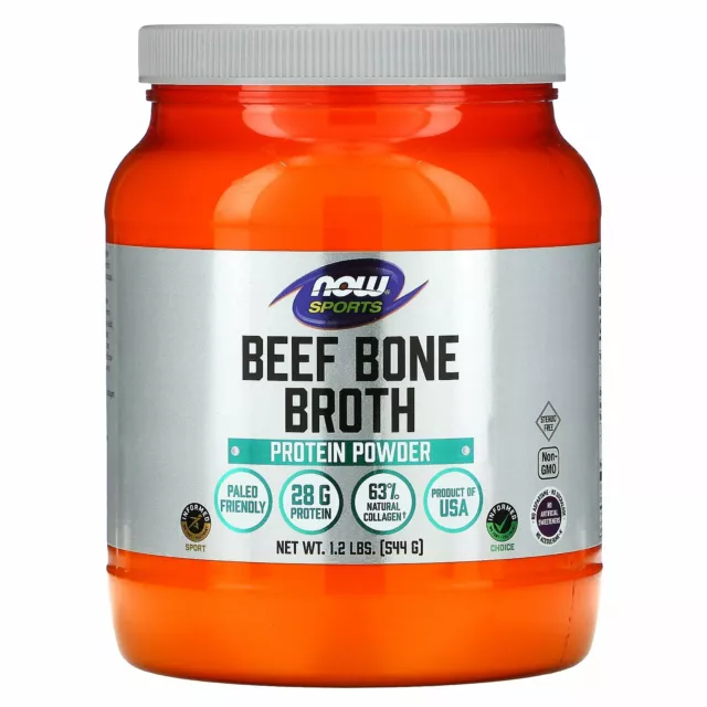 Now Foods Beef Bone Broth Protein Powder 1.2 lbs, 544 g