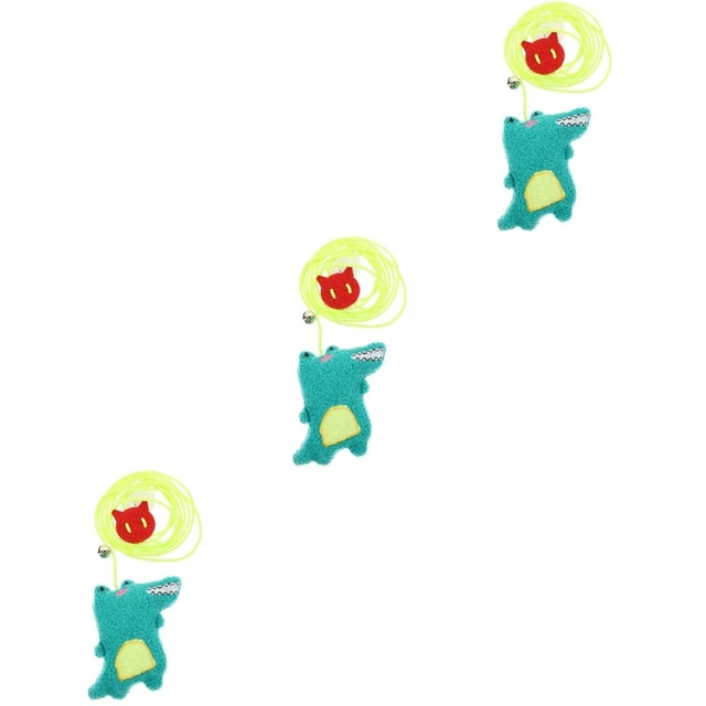 3 piezas Retractable Cat Plaything gatito interesante juguete dibujos animados