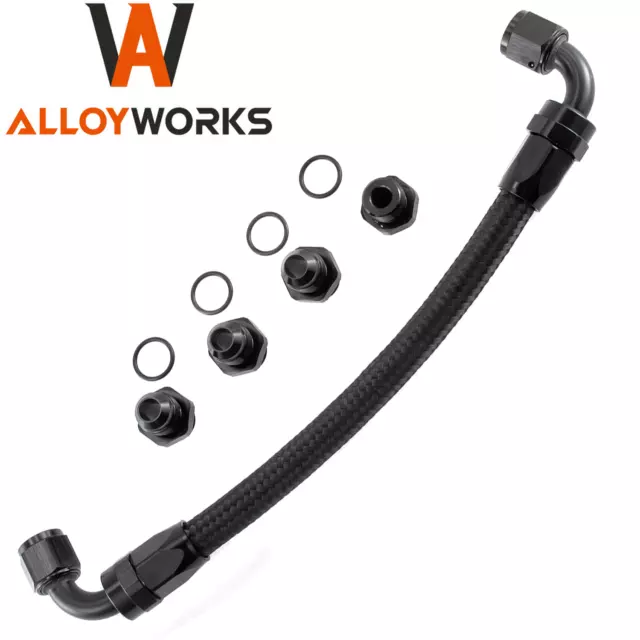 -8AN -8 ORB Fuel Rail manifold Crossover Kit Ls1 Ls2 Ls3 Ls6 Lm7 Ls7 Black