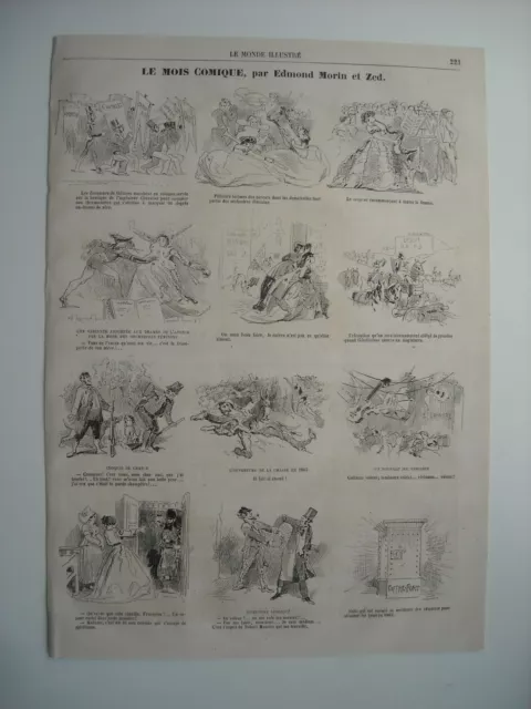 Caricatures 1865. Le Mois Comique. Par Edmond Morin Et Zed.