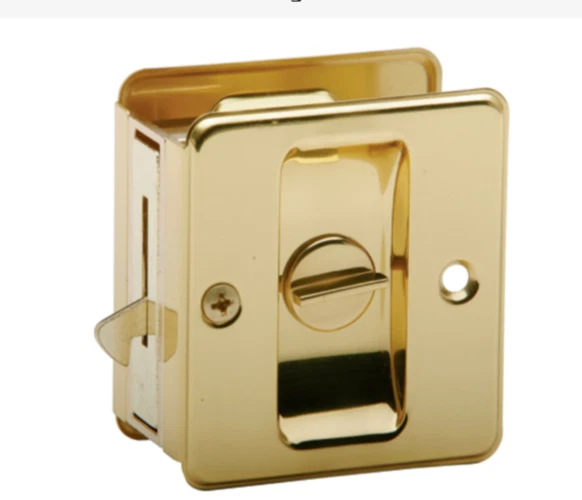 DELTANA SDL25CR003 2.75" x 2.5" SOLID BRASS SQUARE PRIVACY POCKET DOOR LOCK *S54