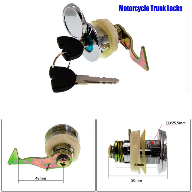 Modified Motorcycle Trunk Locks Rear Seat Luggage Case Tail Box Locks +Keys Part