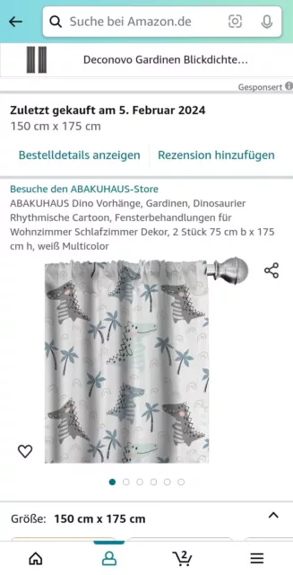 Zwei DINO Gardinen NEU Kinder-Babyzimmer