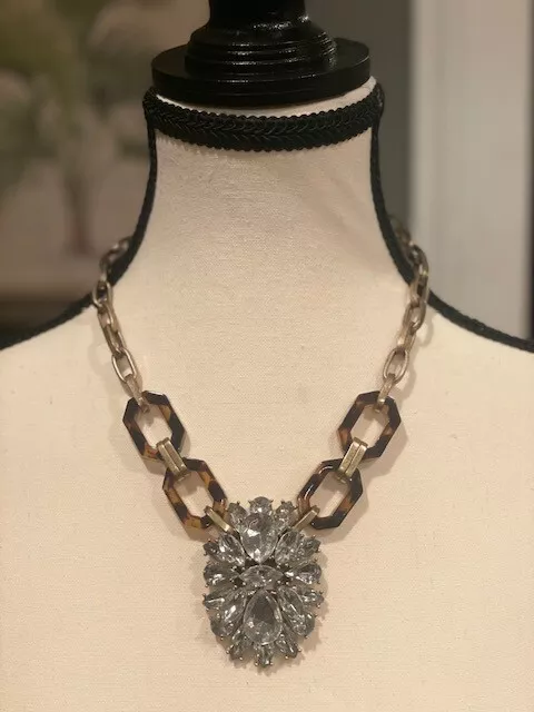 j crew rhinestone tortoise statement necklace