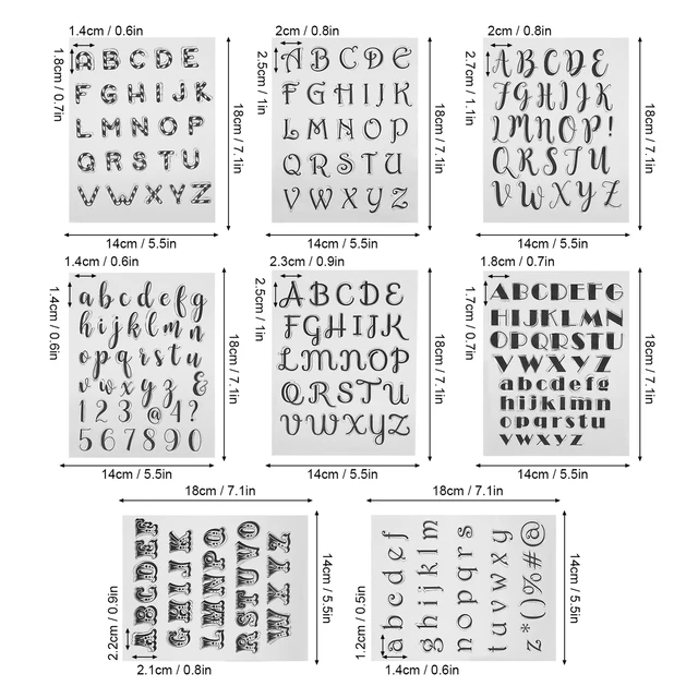 8 Fogli Timbri Trasparenti Fai Da Te Disegno Scrapbooking 8 Pezzi Lettera Timbro