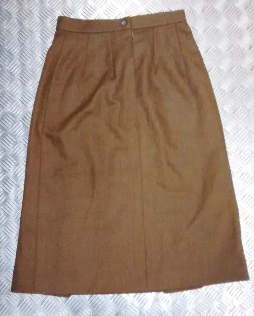 Jupe En Cuir Oscar De La Renta Taille 14 Marron - État Comme Neuf - Occasion TBE