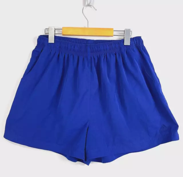 VINTAGE 90's ADIDAS Shorts Mens XL Blue Elastic Waist 3" Inseam Trefoil  Run