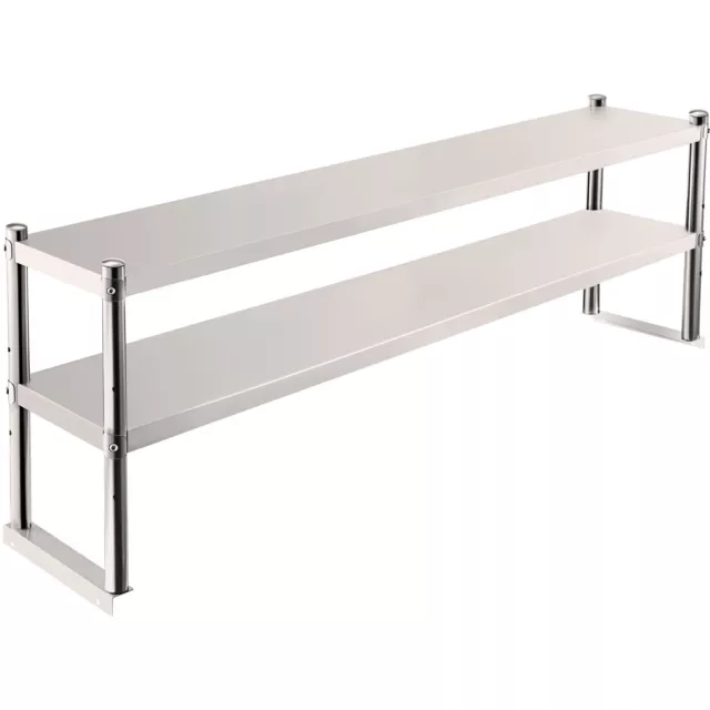 VEVOR Stainless Steel Commercial Wide Double Overshelf for Work Prep Table