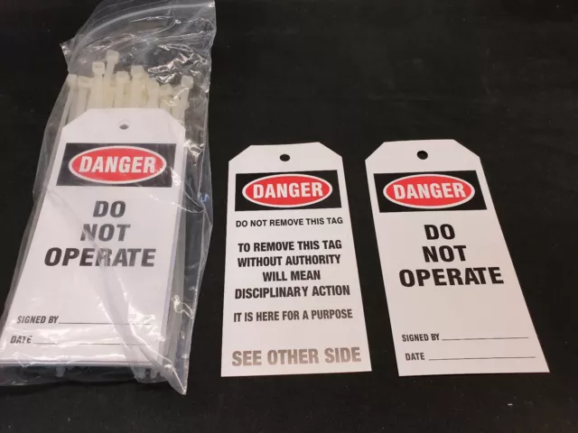 50 pack of Danger Do Not Operate Safety Lockout tags Do Not Remove