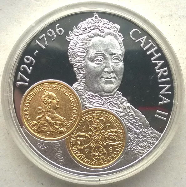 Netherlands Antilles 2001 Catharina 10 Gulden Gold Silver Coin,Proof