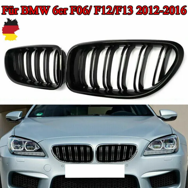 DOPPELSTEG KÜHLER-GRILL SPORT NIEREN SCHWARZ GLÄNZEND für BMW 6er F06 F12 F13