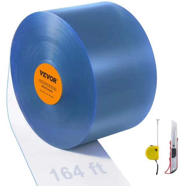 VEVOR Tenda a Strisce Trasparente in PVC+DOTP 20 x 5000cm Temperatura -20℃-60℃