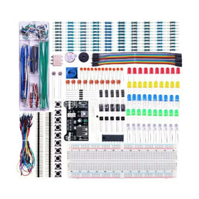 Electronics Component Basic Kit with 830 tie-points Breadboard Cable Resistor JW