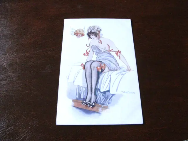 Original Maurice Pepin Art Nouveau Glamour Risque Postcard - Pepinette.