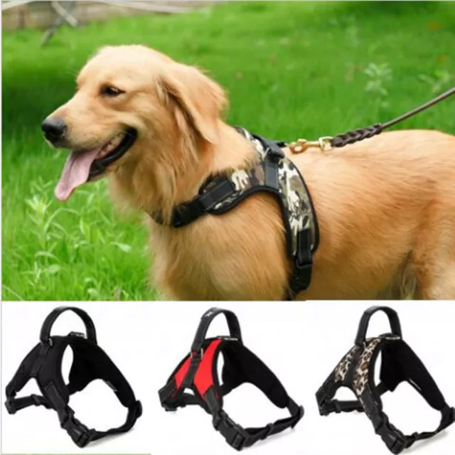 Pets Adjustable Pet Big Large Dog Vest Collar Harness No Lead Walking Hand Strap