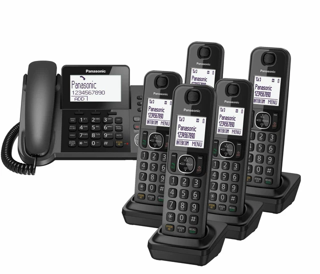 PANASONIC KXTGF326 CORDED Phone with Answer Machine & 5 Cordless