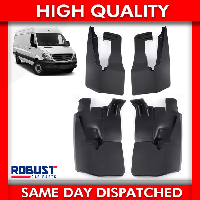 Robust Car Parts Mud Flaps Set For Mercedes Sprinter – Front & Rear, 4-Piece Kit