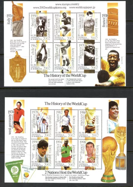 R3155   Antigua  2001   World Cup Soccer   SHEETS of 6   MNH