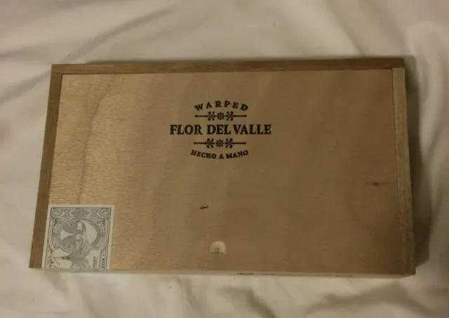 Cigar Box FLOR DEL VALLE by WARPED EMPTY Slide Lid Storage Stash BOX Craft