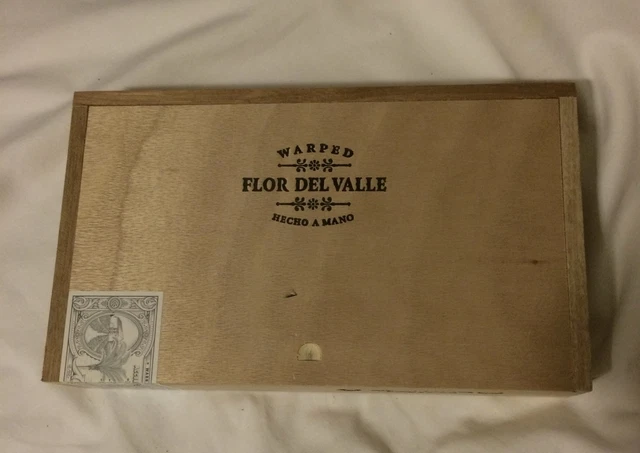 Cigar Box FLOR DEL VALLE by WARPED EMPTY Slide Lid Storage Stash BOX Craft