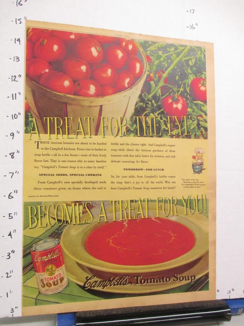 newspaper ad 1937 Campbell's Soup tomato vegetable GORGEOUS