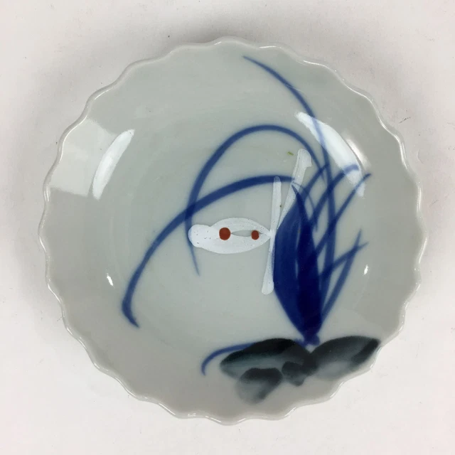 Japanese Porcelain Small Plate Vtg Pottery White Flower Kozara PP986