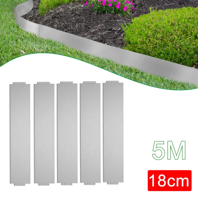 5M Rasenkante Metall Zaun 18cm hoch Beeteinfassung Beetumrandung Mähkante Garten