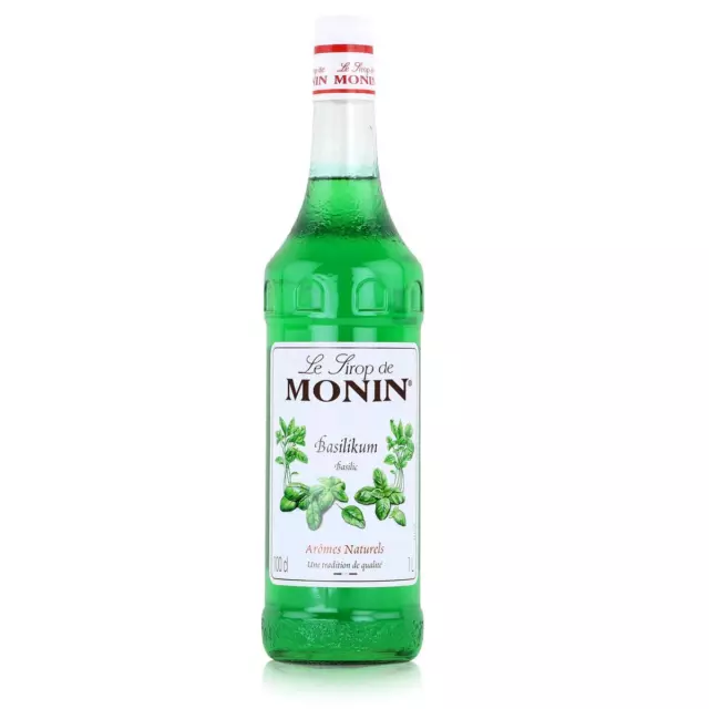 Monin Sirup Basilikum 1L - Cocktails Milchshakes Kaffeesirup (1er Pack)