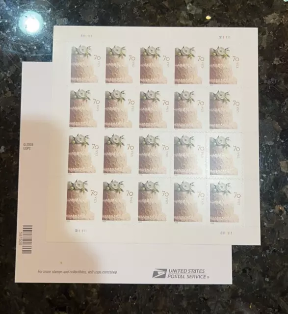US Stamp 2020 Contemporary Wedding Boutonniere Sheet of 20 Forever Stamps  #5457