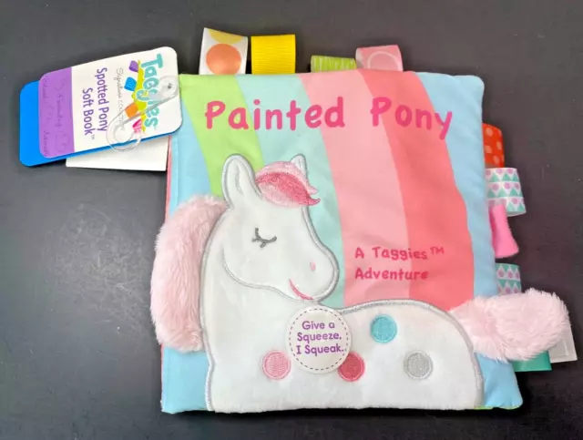 Taggies Touch & Feel Soft Cloth Book with Crinkle Paper & Squeaker, Paint Pony