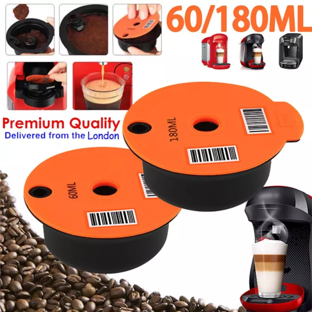 Refillable/Reusable Coffee Capsule Pods Cups For Bosch Tassimo Machine 60/180ml