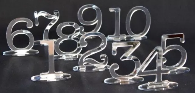 Wedding Table Numbers 7.5cm SETS Freestanding Mirror Gold Silver A by VividLaser