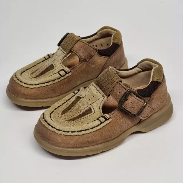 Start-Rite Niños Niños Cuero Marrón Barra Hebilla Zapatos Reino Unido 6 F Eu 23 mms 134-137