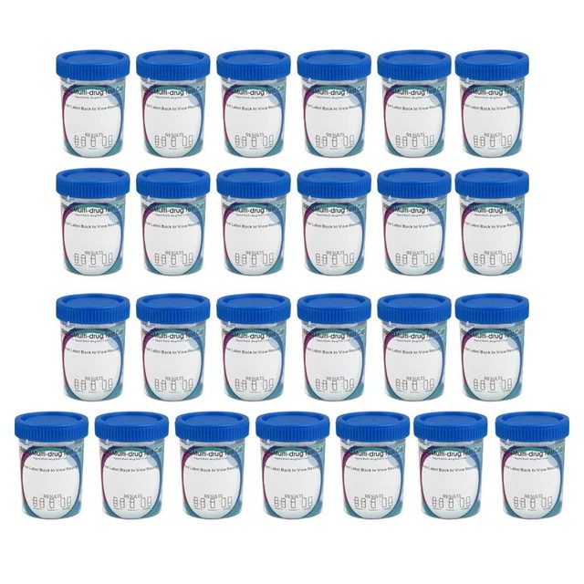 25 Pack Drug Test Cup Kit - Accurate 12 Panel THC COC OXY  More Testing