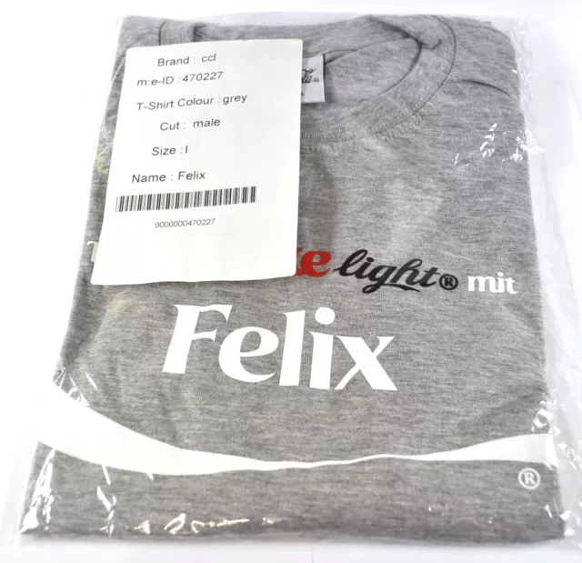 Coca-Cola Coke Felix T-shirt grau Größe XL Namen Vornamen Namensshirt