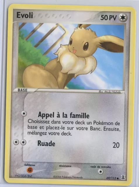 Evoli - French Pokemon Card - 2005 Ex Delta Species Eevee 69/113 Non-Holo Common