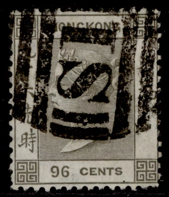 HONG KONG QV SG19a, 96c brownish black, USED. Cat £70. WMK CC