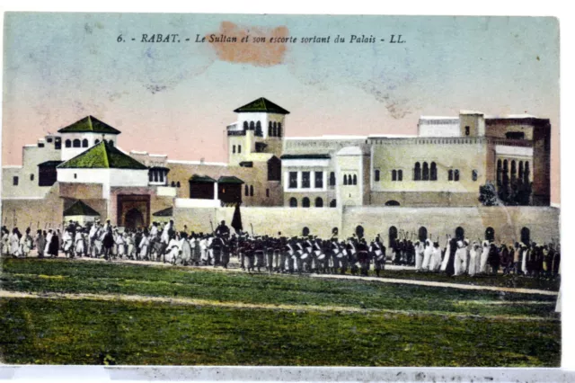 Rabat Le Sultan Devant Son Palais  Maroc Cpa  Postcard Ma423