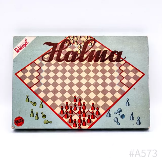 Vintage Halma Brettspiel mit Holzfiguren Rotsiegel Sala | 2 - 4 Spieler