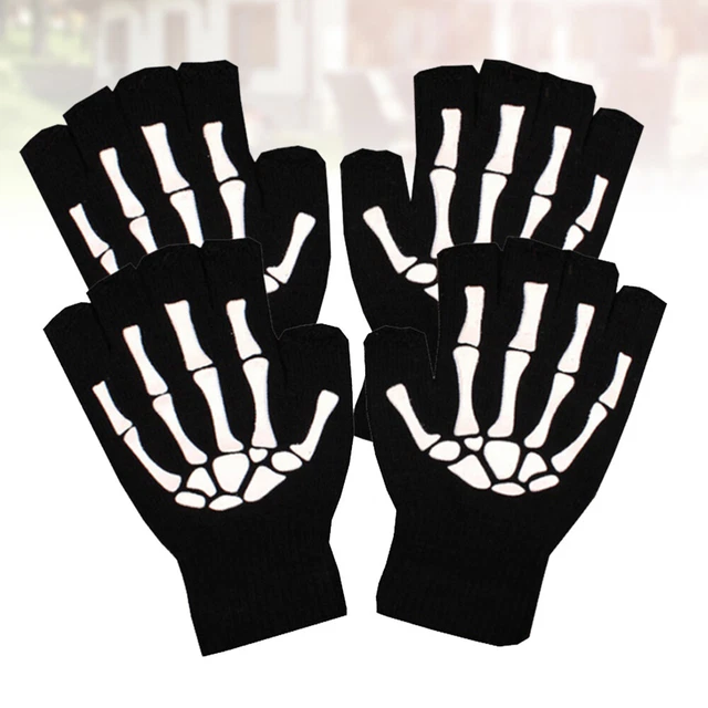 2 Pairs Guanti Scheletro Di Halloween Per Allenarsi Cavalcare