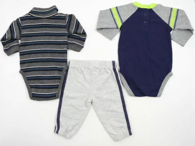 Baby Infant Boy OshKosh Carters 3 piece Romper Pants Outfit Set Size 3 Months