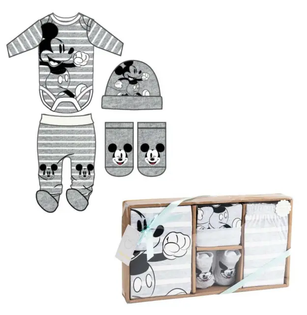 Disney Mickey bébé nouveau-né body leggings chapeau et chaussettes ensemble