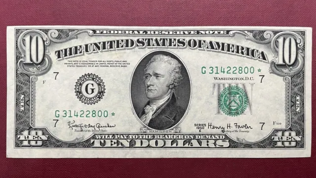1950 E Ten Dollar Federal Reserve Note $10 Bill * STAR NOTE * High Grade  #58928