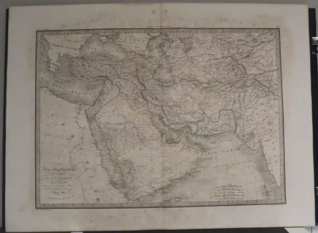 Arabia Iran Afghanistan Turkey  Central Asia 1842  Lapie Unusual Antique Map