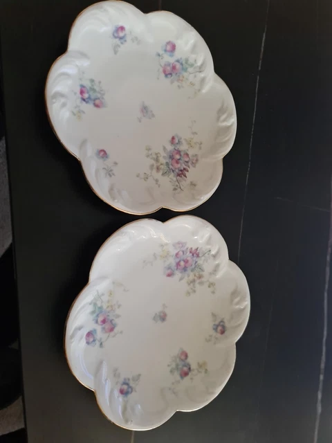 LOT DE 8 assiettes dessert Sarreguemines Pyroblan Motif fleuri