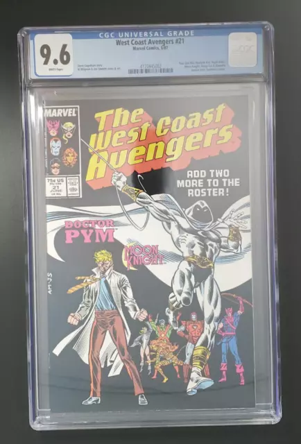 West Coast Avengers #21 CGC Graded  9.6 1987 Marvel Moon Knight joins Team